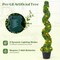Artificial Boxwood Spiral Topiary Tree Set with Pre-Lit 100 LED Lights